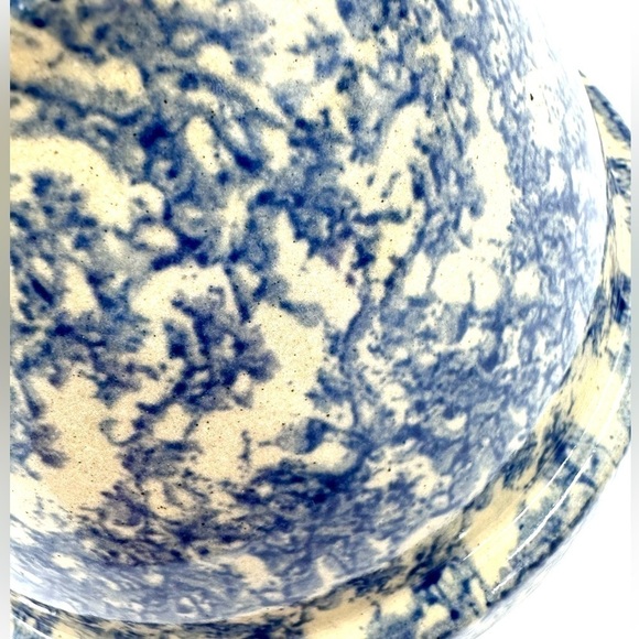 VTG Robinson Ransbottom Pottery Spongeware Mixing Bowl 8" 2 Quart Roseville USA - Picture 2 of 7